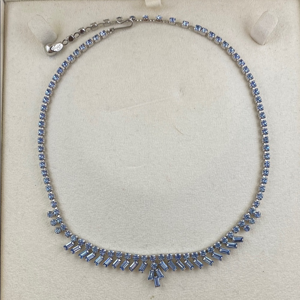 💛 Elegant Vintage Sherman Baby Blue Crystal Jewelry Set - Picture 9 of 10